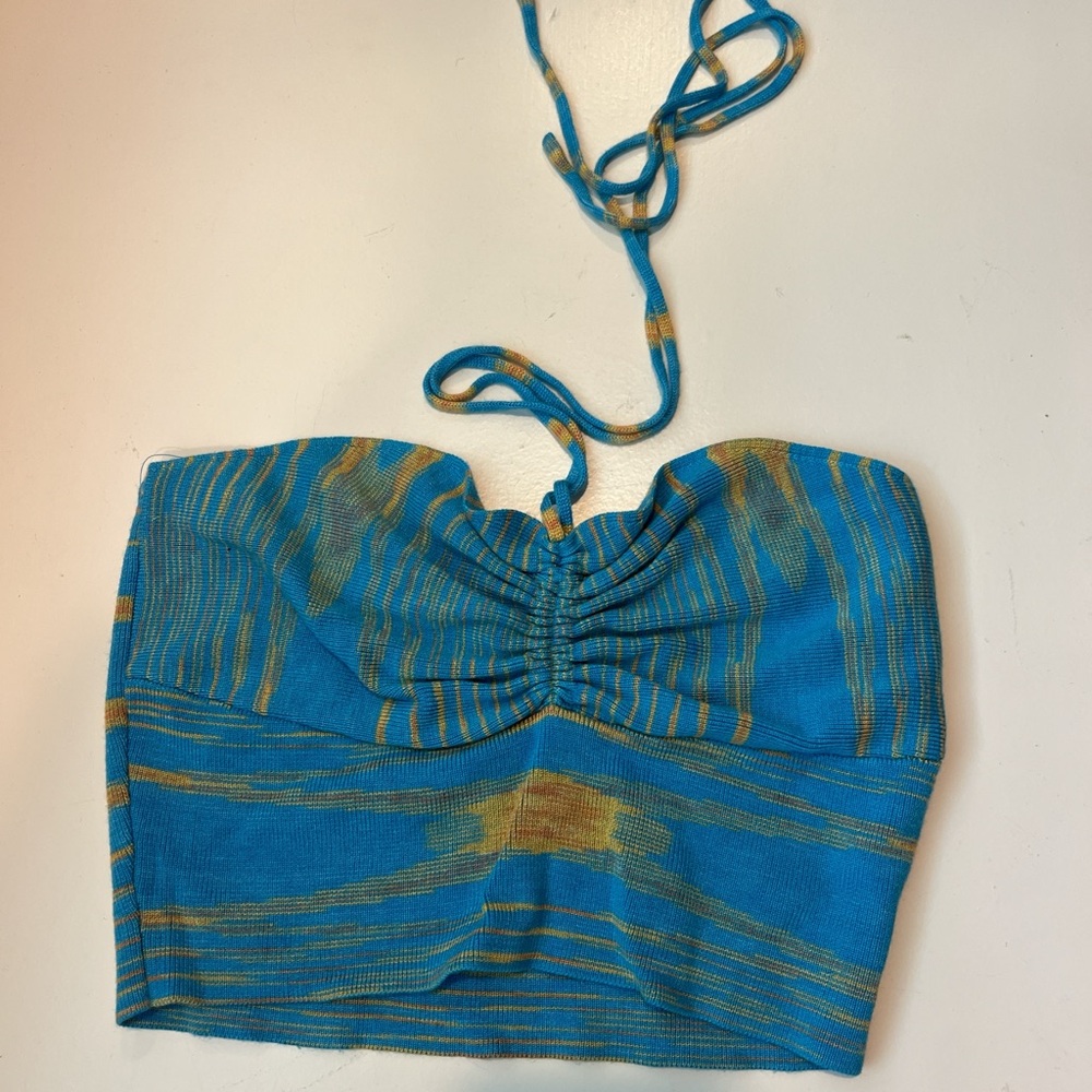 Cotton Candy La turquoise and yellow tank top